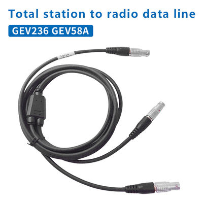 Y আকৃতির ডেটা পাওয়ার ক্যাবল GEV236 GEV58A এর জন্য 8-পিন মোট স্টেশন এবং বাহ্যিক ব্যাটারি থেকে ওয়্যারলেস রেডিও সংযোগ