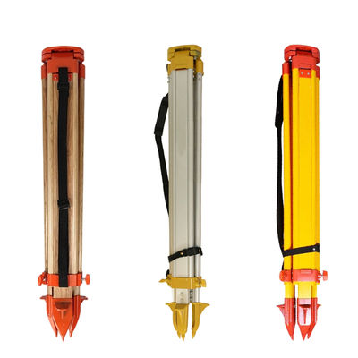 অ্যালুমিনিয়াম খাদ কঠিন কাঠের ট্রাইপড, স্পিরিট লেভেল সহ, প্রকৌশল জরিপ যন্ত্র, প্রভাব প্রতিরোধী টেলিস্কোপিক সমর্থন